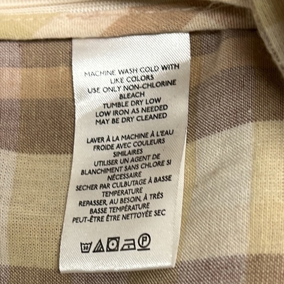 FREE PEOPLE THE WAY YOU MOVE NEUTRAL PLAID LINEN FLARE PANTS SIZE 10 NWT - Picture 9 of 11